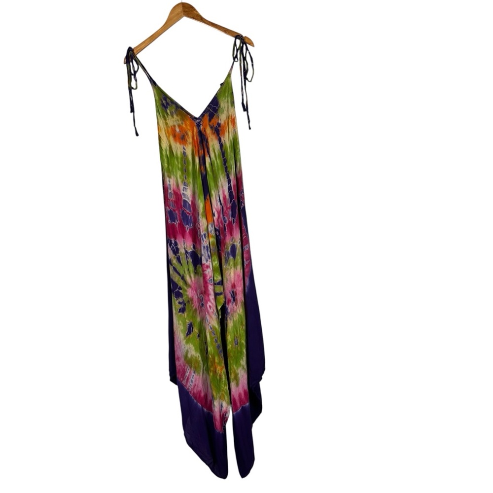 Sacred Threads Tie Dye Romper One Size Hippie Boho Festival Multicolor